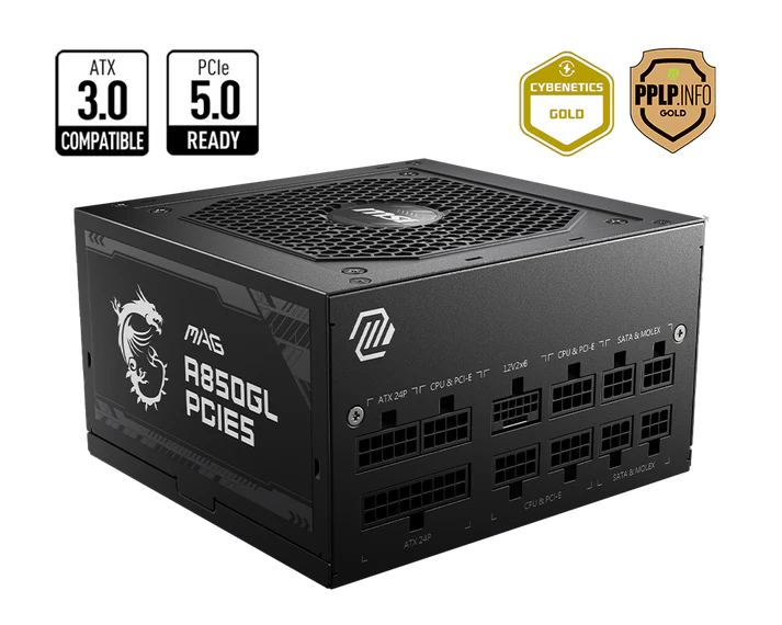 MSI MAG A850GL PCIE 5 GOLD Power Supply MSI MAG A850GL PCIE 5 GOLD Power Supply